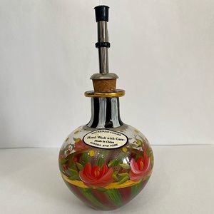 MACKENZIE CHILDS hand painted glass oil dispenser